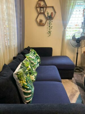 כיסוי כרית למושב ספה כחול photo review
